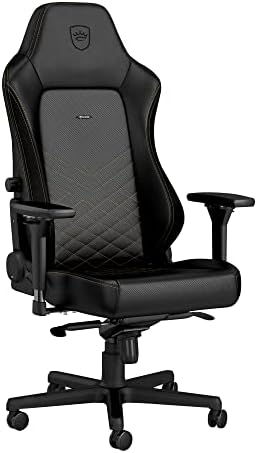 noblechairs Hero Gaming Chair/Office Chair with Lumbar Support, PU Faux Leather, Black/Gold