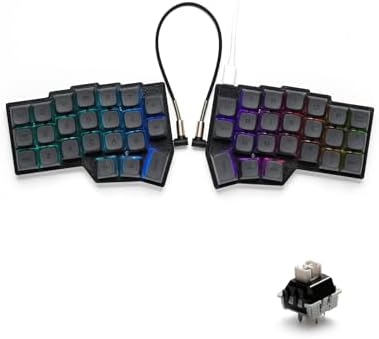 YIVU CORNE V4 Wired Split Mechanical Keyboard, 40% 3x6 Ortholinear Layout, Ergonomic Support, QMK/Vial Programmable, Hot-swappable RGB Gaming Keyboard, Pre-Lubricated Linear Switches