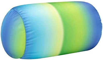 Squish Microbead Pillow Neck Lumbar Body Sopport Microbead Bolster 7 and 12Inches Travel Pillows for Chair Sleeping Car Seat Emotional Colorful Dormroom Accessory(Blue Green)