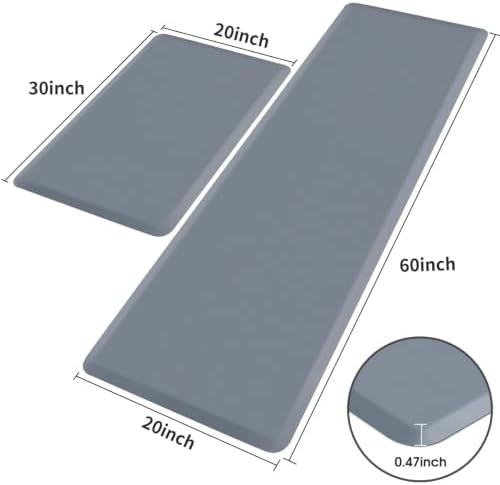 HappyTrends 2 PCS Kitchen Mat Cushioned Anti-Fatigue Floor Mat, Heavy Duty