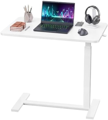 OLIXIS Bedside Table, Mobile Standing Desk, Bed Table for Apartment