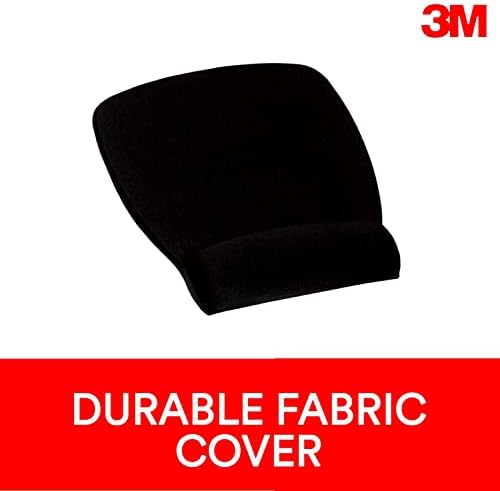 3M Antimicrobial Foam Mouse Pad with Wrist Rest, 8.62 x 6.75, Black