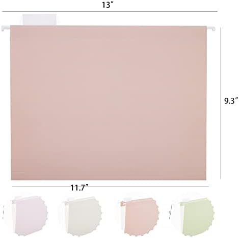 12 Pack Color Hanging File Folders, Letter Size, 4 Assorted Colors