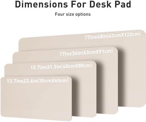 Aothia Large PU Leather Desk Pad Protector – Non-Slip Mouse Pad & Writing Mat for Office/Home, Waterproof, Easy to Clean(48" x 17", Eggshell)