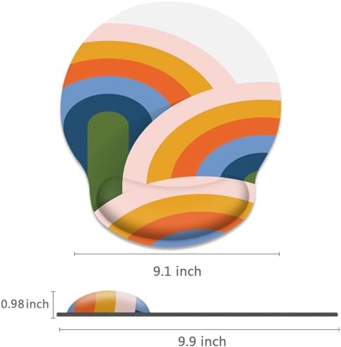 Britimes Ergonomic Mouse Pad with Wrist Support, Rainbow Abstract