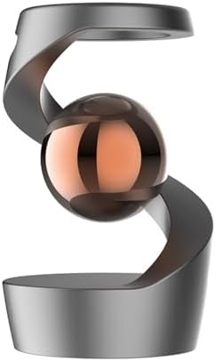 Kinetic Desk Toy, Silent Metal Fidget Spinner, Aluminum Alloy Stress Relief Desktop Ornament, Levitating Spinning Gyroscope, Office Executive Decor Gift for Adults ADHD Anxiety (Gray-Rose Gold Ball)