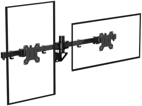 Bracwiser Dual Monitor Wall Mount for 17 to 32 inch Computer Screens, Each Holds to 22 lbs, Heavy Duty Telescoping Wall Monitor Arms, 75x75/100x100 VESA Horizontal Assembly Wall Mount, Black, WM94X2