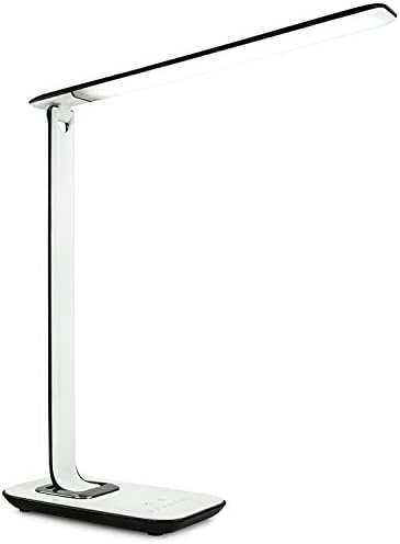 Turcom LED Desk Lamp With USB Charging Port Dimmable Touch Controls w/Color Adjustment, Eye Care Task Lamp, 5W, 1000 Lux,Multicolor