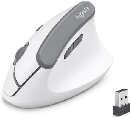 Ergonomic Wireless Mouse, Vertical Bluetooth Mouse for Right Hand and M/L Hands, 2.4GHz USB-A Receiver, Quiet Clicks, 7 Buttons, Adjustable DPI, for Office Computer Laptop PC Mac