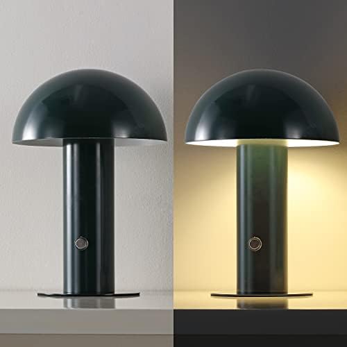 JONATHAN Y Boletus Mushroom Desk Lamp 10.75" Metal LED, Forest Green