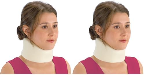 DMI Foam Cervical Collar Comfort Neck Support, Medium, 3-Inch Width, White (Pack of 2)