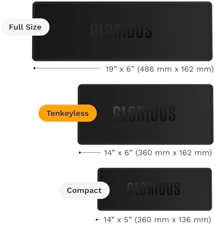 GLORIOUS Gaming Sound Dampening Keyboard Mat - Stitched Edges, Absorbs Keyboard Sounds & Vibrations, Machine Washable, Non-Slip Base, Fits Most Tenkeyless Keybaords - Black