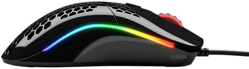 GLORIOUS Model O- (Minus) Compact Wired Gaming Mouse - 58g Superlight Honeycomb Design, RGB, Pixart 3360 Sensor, Ambidextrous, Omron Switches - Glossy Black
