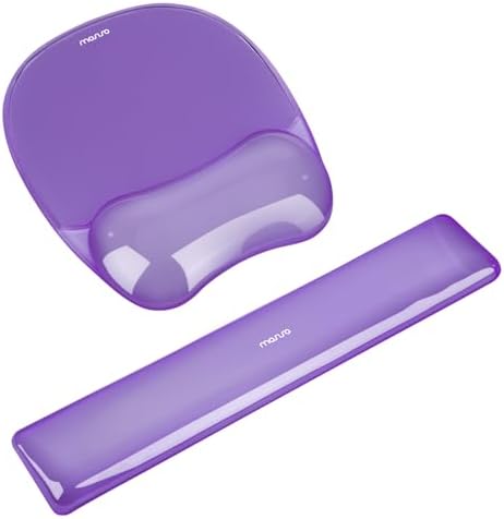 MOSISO Cooling Gel Wrist Rest Support for Mouse Pad&Keyboard Set, Purple