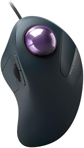 Wired Ergonomic Trackball Mouse for Large Hands, 44mm Index Finger Control