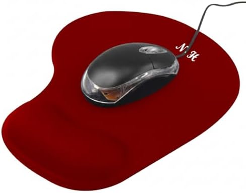 Ergonomic Mouse Pad with Wrist Rest, Gel Wrist Support Mousepad, Pain Relief Laptop Computer Mouse Pad, Non-Slip Mouse Pads for Home & Office (Red, Regular)