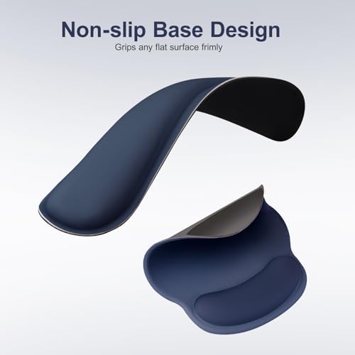 MOSISO Wrist Rest Support for Mouse Pad&Keyboard Set, Navy Blue