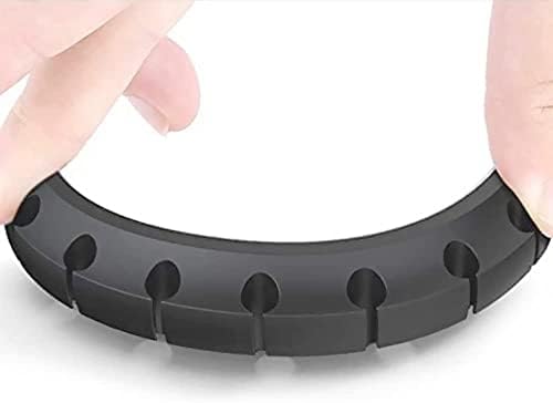 SOULWIT 3 Pcs Silicone USB Cable Holder Clips, Self Adhesive - Black