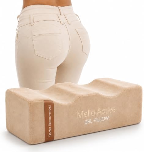 Mello Active BBL Pillow After Surgery – Doctor-Recommended, Firm & Lightweight Sitting Cushion for Post-Op Recovery – Portable Support for Home, Car & Office – Ultimate Comfort & Stability Khaki
