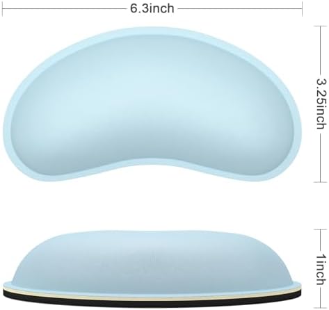 Dapesuom Mouse Wrist Rest, Ergonomic Memory Foam Mouse Wrist for Computer Desk Mats Support, Hand Rest Pad Cushion for Gaming, Office, Laptop, Men, Women, Pain Relief & Easy Typing, Sky Blue