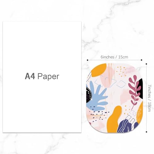 Small Mouse Pad, 6 x 7 Inch, Oval Mini Mouse Pad with Non-Slip Rubber Base for Laptop Wireless Mouse Keyboard Tray Mousepad, Art Seamless Patterns