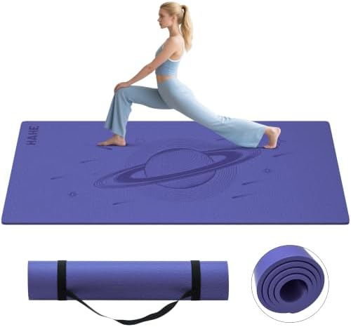 HAHE Extra Wide Yoga Mat, 72"x40"x0.4"Thick, Large Exercise Mats