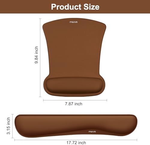 MOSISO Wrist Rest Support for Mouse Pad & Keyboard Set, Brown