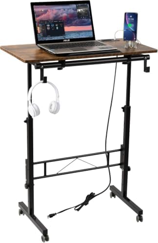 Hadulcet Small Standing Desk Height Adjustable with Tiltable Tabletop