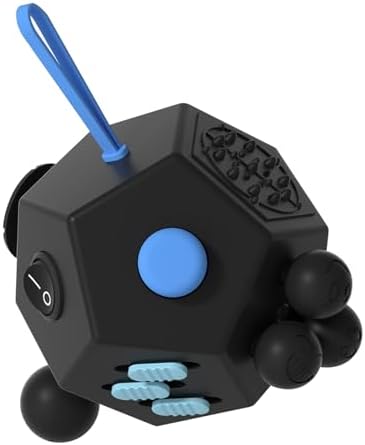 Fidget Dodecagon,12 Sided Fidget Toys Cube for Kids and Adults(A5 Black)