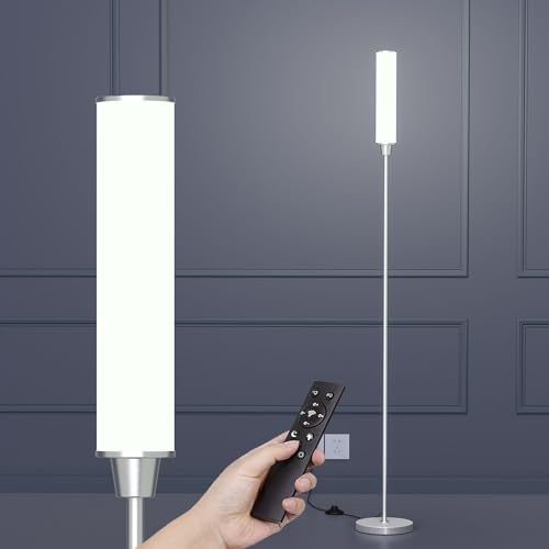Nukanu Floor Lamp with Remote Control,Nickel