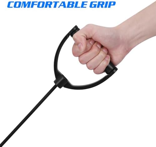 VOSAREA 1 Pair Black Stepper Resistance Bands, Nylon Resistance Bands for Stepper, Exercise Belts with Handles for Home Gym Workout