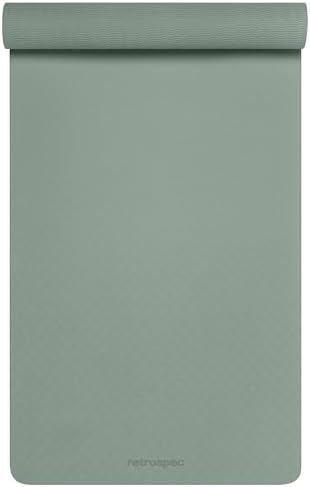 Retrospec Zuma Yoga Mat 6mm Thick Non-Slip TPE Exercise Mat | Cushioned Workout Mat for Yoga Pilates and Home Stretching | 72 x 24 with Carrying Strap