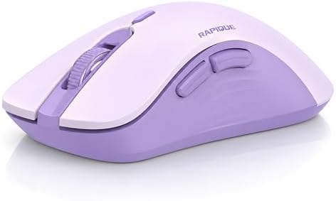 RAPIQUE Bluetooth Wireless Mouse, Dual Bluetooth & 2.4GHz, Purple