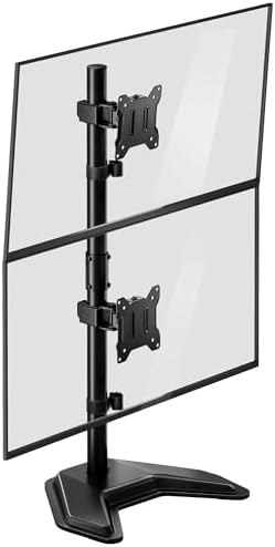 monTEK Freestanding Stacked Dual Monitor Stand for 17-32", 22 lbs Each
