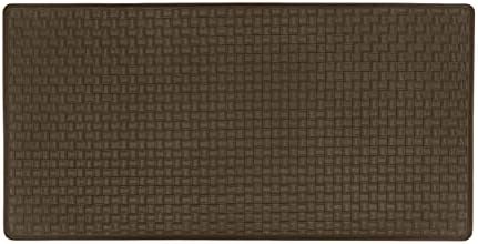 Woven-Embossed Faux-Leather Anti-Fatigue Mat, 20 x 39 in, Espresso
