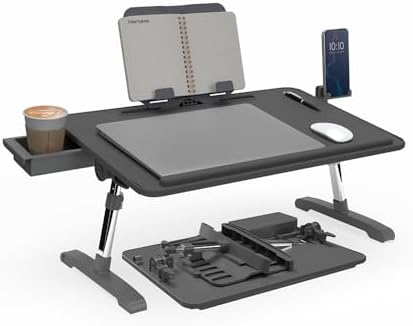 Limitless TotalDesk Portable Modern Workstation and Lap Desk with Adjustable Height & Tilt (Charcoal)