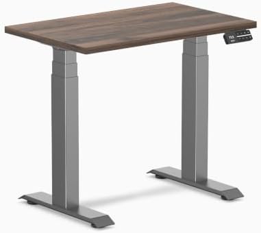 Desky Dual Mini Sit Stand Desk Jarrah Legno 32" Space Gray