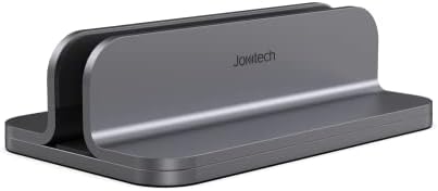 JOKItech Aluminum Laptop Vertical Stand Organizer, Sturdy Laptop Computer Holder Desktop Stand Compatible with new Retina Apple MacBook Pro/Air/Neo, Mac mini & iPad Pro - Spacegrey