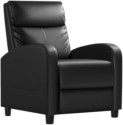 Homall Recliner Chair, Recliner Sofa PU Leather for Adults, Black Recliners