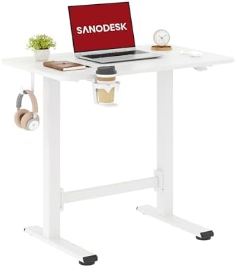 SANODESK 32''x20'' Gas-Spring Lifting Mobile One-Piece Standing Desk
