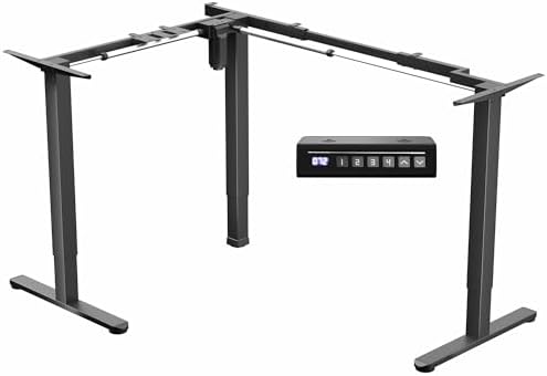 VIVO Black Electric Corner 3 Leg Standing Desk Frame, DESK-E347B