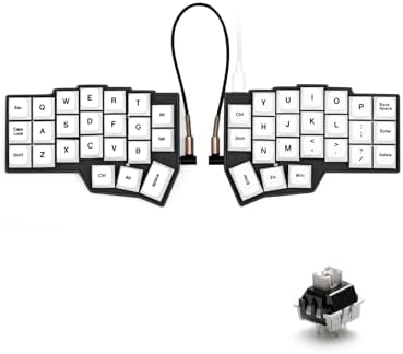 YIVU Corne V4.1 Wired Split Ergonomic Mechanical Keyboard | 40% Ortholinear 3x6 Layout, 46 Keys | Hot-Swappable Per-Key RGB | Vial/QMK Programmable | Pre-Lubed Linear Switches