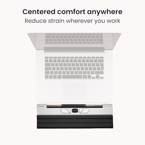 Contour Rollermouse Go - Portable Wireless Roller Mouse for Carpal Tunnel Relief, Compact Mouse with Bluetooth & USB, Ambidextrous 5-Button Design, Lightweight Aluminum, Mac & PC Compatible