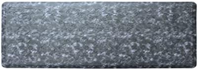 J&V TEXTILES Medallion Embossed Kitchen Mat Cushioned Anti Fatigue Floor Mat, Thick Non Slip Waterproof Kitchen Rugs and Mats,Heavy Duty Foam Standing Mat for Kitchen (17"L X 60"W x 0.6"Th, Navy Blue)