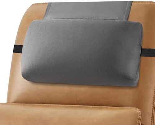 Head Recliner Pillow Adjustable Shredded Memory Foam Headrest Pillows for Recliner Chairs,Non-Slip Velvet Cushion for Pain Relief Neck Support Pillow for Travel Home Sofa Armchair with Zipper Cover