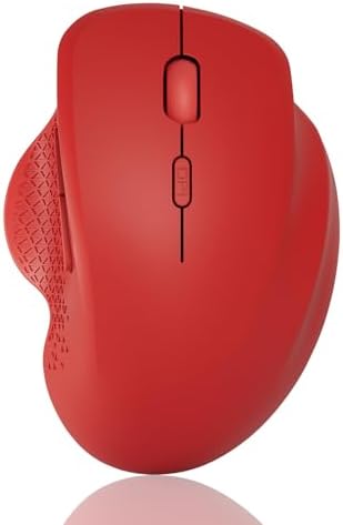 Uiosmuph G09 Bluetooth Wireless Mouse, Rechargeable Ergonomic Mouse - Red
