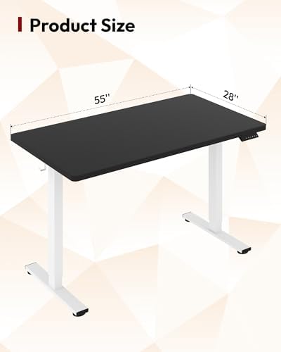 SANODESK One-Piece 1'' Thick Height Adjustable Standing Desk 55''x28''