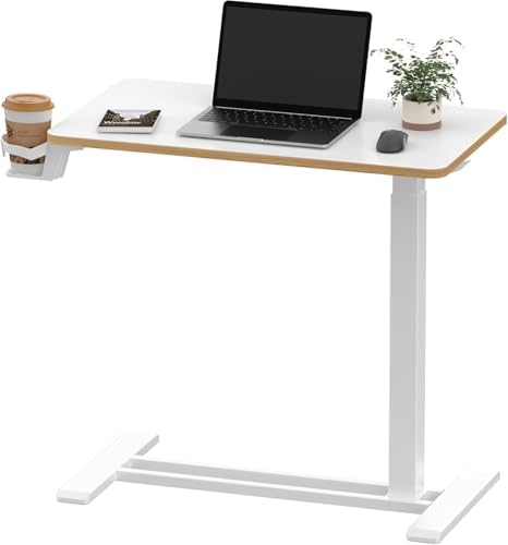 SANODESK 28''Mobile Standing Desk with Hidden Wheels,Pneumatic Laptop Desk