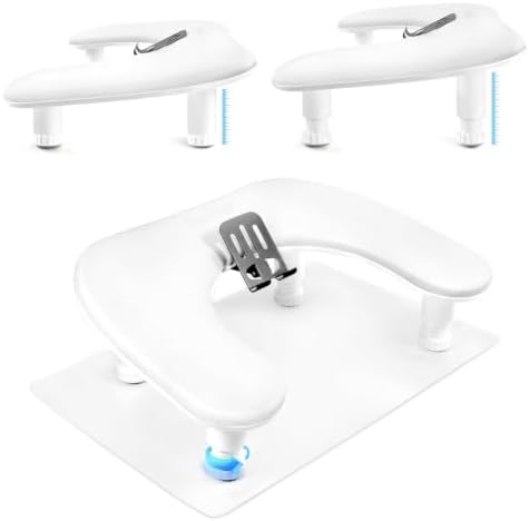 JODSONE U-Shaped White Manicure Arm Rest for Nails Tech with Rotating 360°Built-In Phone Holder and Adjustable Nail Arm Rest Detachable Manicure Hand Rest for Salon Design (Includes White Nail Mat)