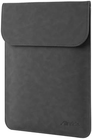 Allinside 13 inch Laptop Sleeve Case for MacBook Neo A18 Pro/MacBook Air 13 2018-2026/MacBook Pro 13 2016-2022, Waterproof PU Suede Leather Laptop Sleeve Bag Protective Vertical Case Cover, Black